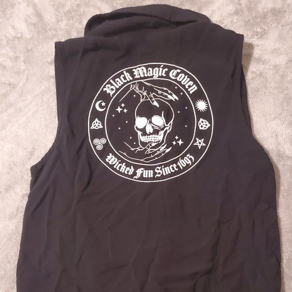 Wicked Fun Tie-Front Girls Woven Button-Up Tank Top - Picture 5 of 7